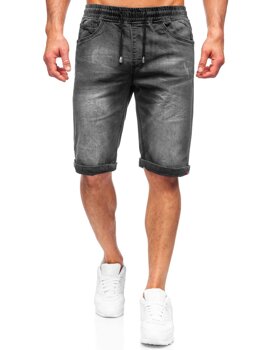 Bolf Herren Kurze Hose Jeans Shorts Schwarz  K15010-2
