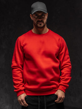 Bolf Herren Sweatshirt ohne Kapuze Rot  2001A1