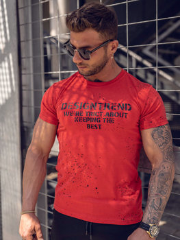 Bolf Herren T-Shirt mit Motiv Rot  8T232