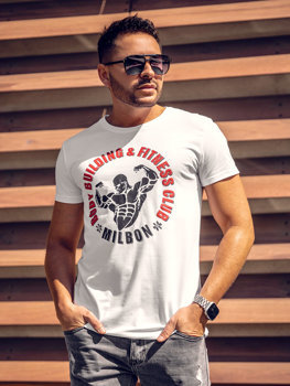 Bolf Herren T-Shirt mit Motiv Weiß  Y70015A