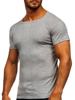 Bolf Herren T-Shirt ohne Motiv Grau  NB003