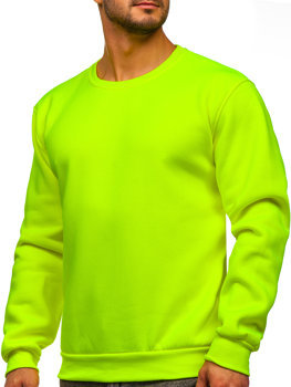 Bolf Herren Warmes Sweatshirt ohne Kapuze Gelb-Neon  2001