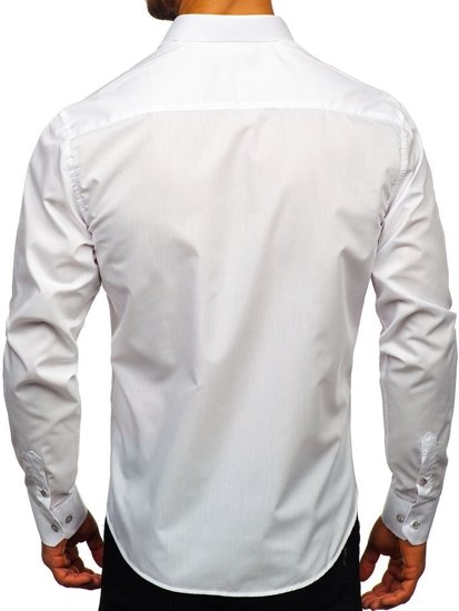 Bolf Herren Hemd Elegant Langarm Weiß 4705G