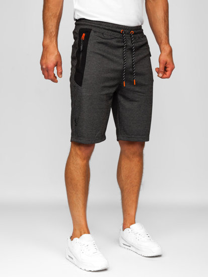 Bolf Herren Kurze Sporthose Shorts Schwarz-Orange  Q3874