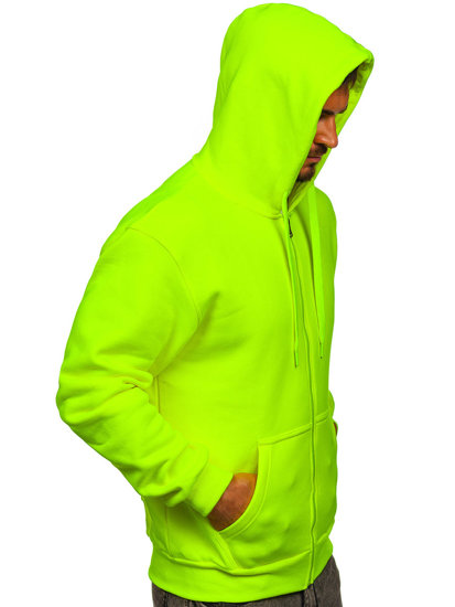 Bolf Herren Warmer Kapuzenpullover mit Reißverschluss Gelb-Neon  2008