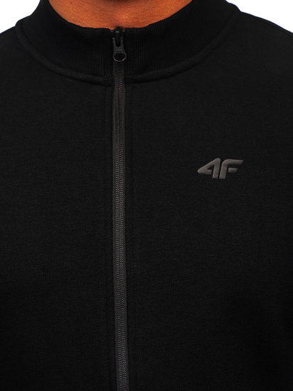 Herren Sweatshirt mit Reißverschluss Sweatjacke 4F Schwarz BLM351