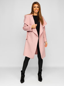 Bolf Damen Klassischer Mantel mit Gürtel Rosa  5079