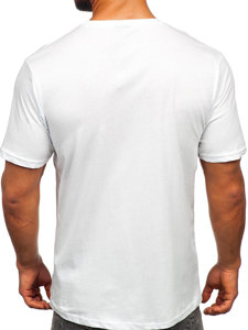 Bolf Herren Baumwoll T-Shirt mit Motiv Weiß 14749