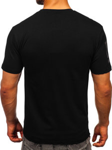 Bolf Herren T-Shirt mit Applikationen Schwarz  192378