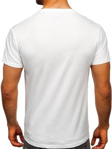 Bolf Herren T-Shirt mit Applikationen Weiß  KS2106