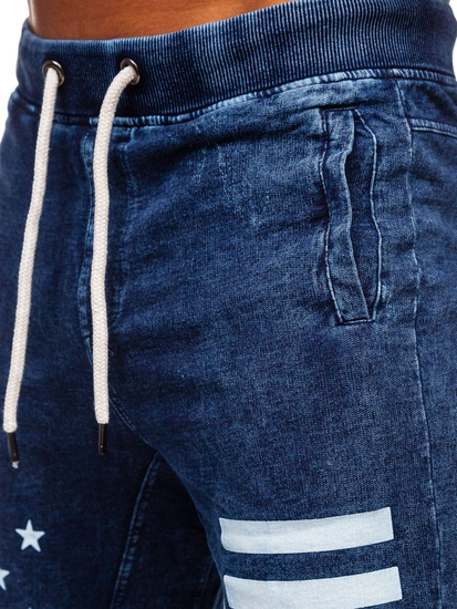 Herren Kurze Jeanshose Dunkelblau Bolf EX02