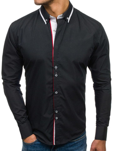 Herren Hemd Schwarz Bolf 6857